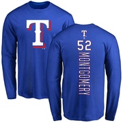 Men's Texas Rangers Jordan Montgomery ＃52 Backer Long Sleeve T-Shirt - Royal