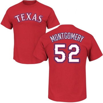 Men's Texas Rangers Jordan Montgomery ＃52 Roster Name & Number T-Shirt - Red