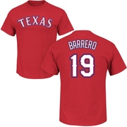 Men's Texas Rangers Jose Barrero ＃19 Roster Name & Number T-Shirt - Red