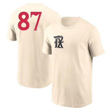 Men's Texas Rangers Jose Corniell ＃87 2023 City Connect Name & Number T-Shirt - Cream