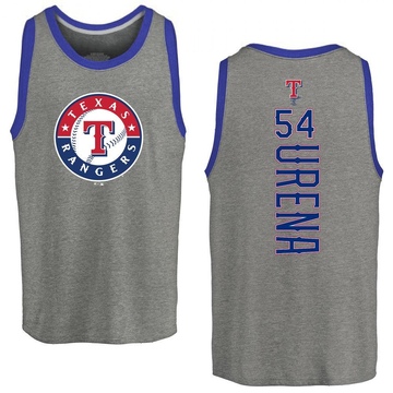 Men's Texas Rangers Jose Urena ＃54 Backer Tank Top Ash