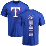 Men's Texas Rangers Josh Hamilton ＃32 Backer T-Shirt - Royal