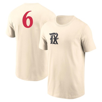 Men's Texas Rangers Josh Jung ＃6 2023 City Connect Name & Number T-Shirt - Cream