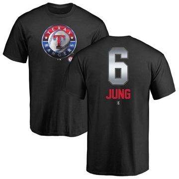 Men's Texas Rangers Josh Jung ＃6 Midnight Mascot T-Shirt - Black