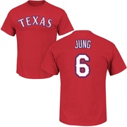 Men's Texas Rangers Josh Jung ＃6 Roster Name & Number T-Shirt - Red