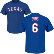 Men's Texas Rangers Josh Jung ＃6 Roster Name & Number T-Shirt - Royal