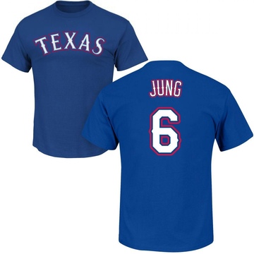 Men's Texas Rangers Josh Jung ＃6 Roster Name & Number T-Shirt - Royal