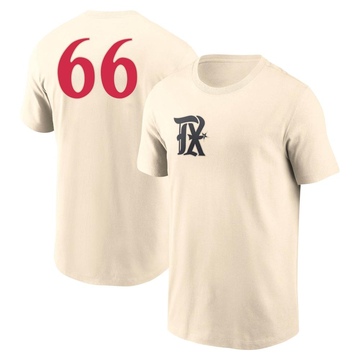 Men's Texas Rangers Josh Sborz ＃66 2023 City Connect Name & Number T-Shirt - Cream