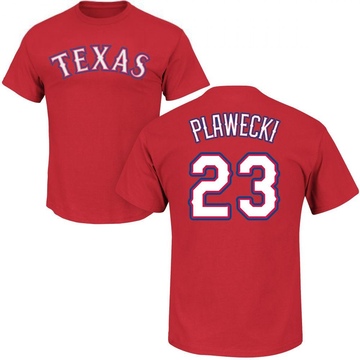 Men's Texas Rangers Kevin Plawecki ＃23 Roster Name & Number T-Shirt - Red