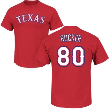 Men's Texas Rangers Kumar Rocker ＃80 Roster Name & Number T-Shirt - Red