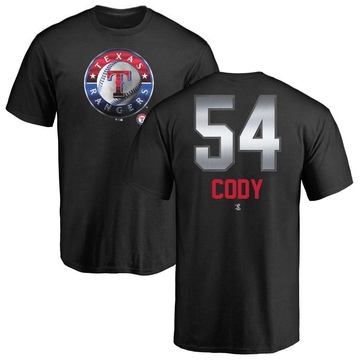 Men's Texas Rangers Kyle Cody ＃54 Midnight Mascot T-Shirt - Black