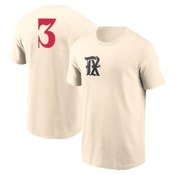 Men's Texas Rangers Leody Taveras ＃3 2023 City Connect Name & Number T-Shirt - Cream