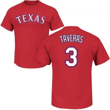 Men's Texas Rangers Leody Taveras ＃3 Roster Name & Number T-Shirt - Red