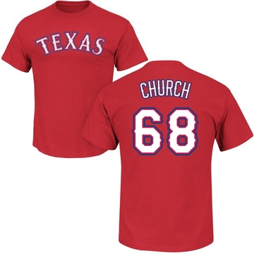 Men's Texas Rangers Marc Church ＃68 Roster Name & Number T-Shirt - Red