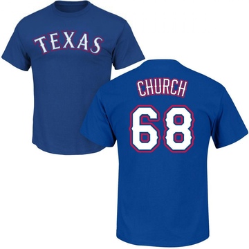 Men's Texas Rangers Marc Church ＃68 Roster Name & Number T-Shirt - Royal