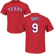 Men's Texas Rangers Matt Duffy ＃9 Roster Name & Number T-Shirt - Red