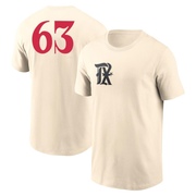 Men's Texas Rangers Matt Festa ＃63 2023 City Connect Name & Number T-Shirt - Cream