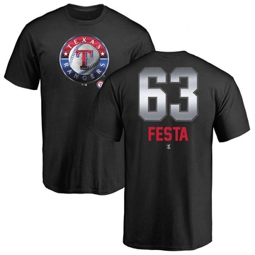 Men's Texas Rangers Matt Festa ＃63 Midnight Mascot T-Shirt - Black