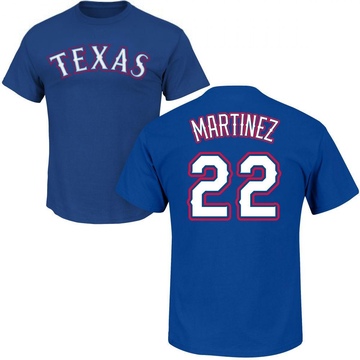 Men's Texas Rangers Nick Martinez ＃22 Roster Name & Number T-Shirt - Royal