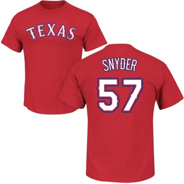 Men's Texas Rangers Nick Snyder ＃57 Roster Name & Number T-Shirt - Red