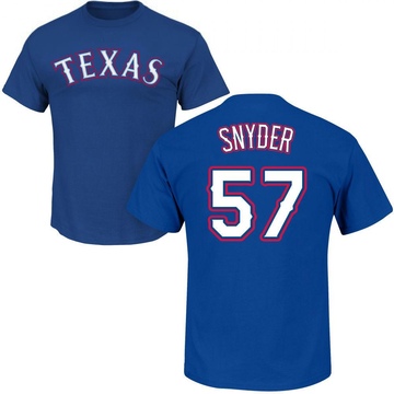 Men's Texas Rangers Nick Snyder ＃57 Roster Name & Number T-Shirt - Royal