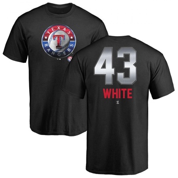 Men's Texas Rangers Owen White ＃43 Midnight Mascot T-Shirt - Black