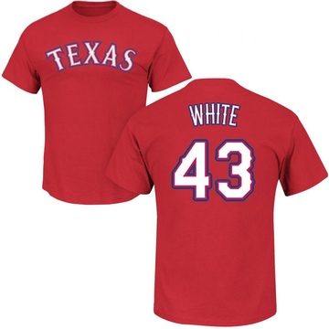 Men's Texas Rangers Owen White ＃43 Roster Name & Number T-Shirt - Red