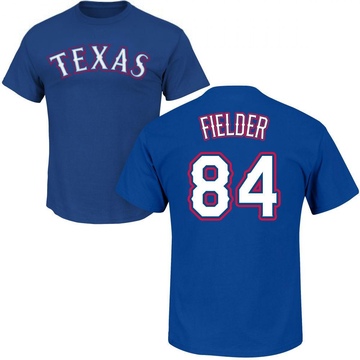 Men's Texas Rangers Prince Fielder ＃84 Roster Name & Number T-Shirt - Royal