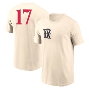 Men's Texas Rangers Shin-Soo Choo ＃17 2023 City Connect Name & Number T-Shirt - Cream