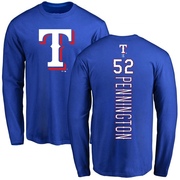 Men's Texas Rangers Walter Pennington ＃52 Backer Long Sleeve T-Shirt - Royal