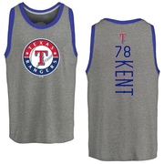 Men's Texas Rangers Zachary Kent ＃78 Backer Tank Top Ash