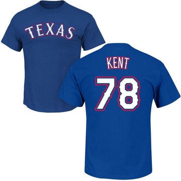 Men's Texas Rangers Zachary Kent ＃78 Roster Name & Number T-Shirt - Royal