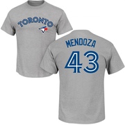 Men's Toronto Blue Jays Abdiel Mendoza ＃43 Roster Name & Number T-Shirt - Gray