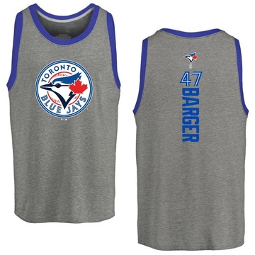 Men's Toronto Blue Jays Addison Barger ＃47 Backer Tank Top Ash