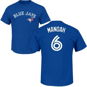 Men's Toronto Blue Jays Alek Manoah ＃6 Roster Name & Number T-Shirt - Royal
