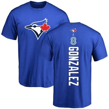 Men's Toronto Blue Jays Alex Gonzalez ＃8 Backer T-Shirt - Royal