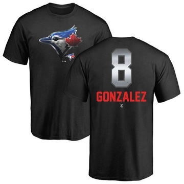 Men's Toronto Blue Jays Alex Gonzalez ＃8 Midnight Mascot T-Shirt - Black