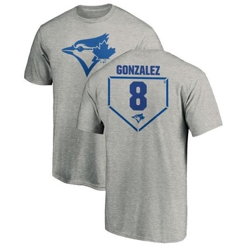 Men's Toronto Blue Jays Alex Gonzalez ＃8 RBI T-Shirt Heathered - Gray