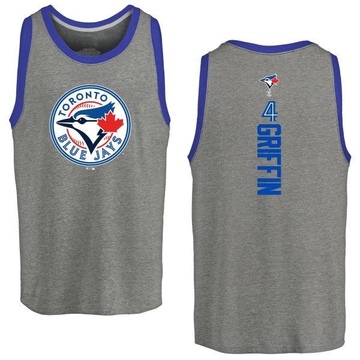 Men's Toronto Blue Jays Alfredo Griffin ＃4 Backer Tank Top Ash