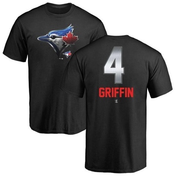 Men's Toronto Blue Jays Alfredo Griffin ＃4 Midnight Mascot T-Shirt - Black
