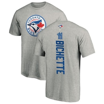 Men's Toronto Blue Jays Bo Bichette ＃11 Backer T-Shirt Ash
