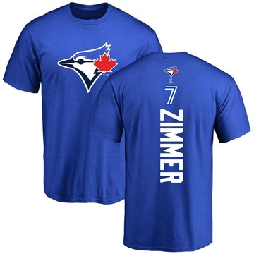 Men's Toronto Blue Jays Bradley Zimmer ＃7 Backer T-Shirt - Royal