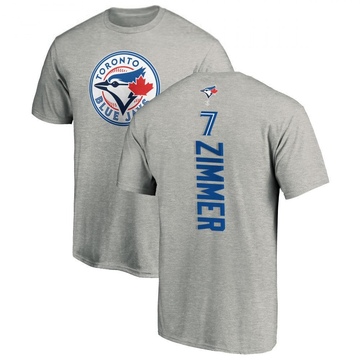 Men's Toronto Blue Jays Bradley Zimmer ＃7 Backer T-Shirt Ash