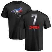 Men's Toronto Blue Jays Bradley Zimmer ＃7 Midnight Mascot T-Shirt - Black