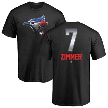 Men's Toronto Blue Jays Bradley Zimmer ＃7 Midnight Mascot T-Shirt - Black