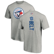 Men's Toronto Blue Jays Brandon Belt ＃13 Backer T-Shirt Ash