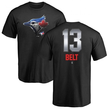 Men's Toronto Blue Jays Brandon Belt ＃13 Midnight Mascot T-Shirt - Black