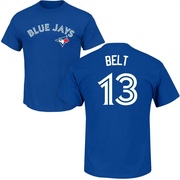 Men's Toronto Blue Jays Brandon Belt ＃13 Roster Name & Number T-Shirt - Royal