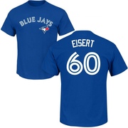 Men's Toronto Blue Jays Brandon Eisert ＃60 Roster Name & Number T-Shirt - Royal