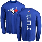 Men's Toronto Blue Jays Brendon Little ＃54 Backer Long Sleeve T-Shirt - Royal